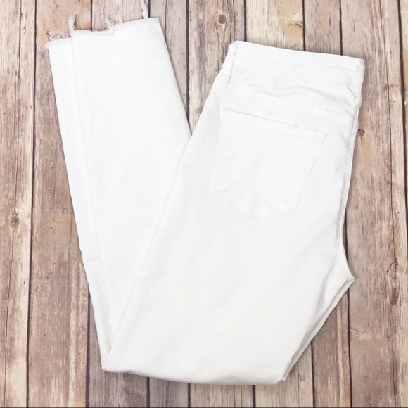 Articles Of Society Denim - ARTICLES OF SOCIETY White distressed raw hem jeans